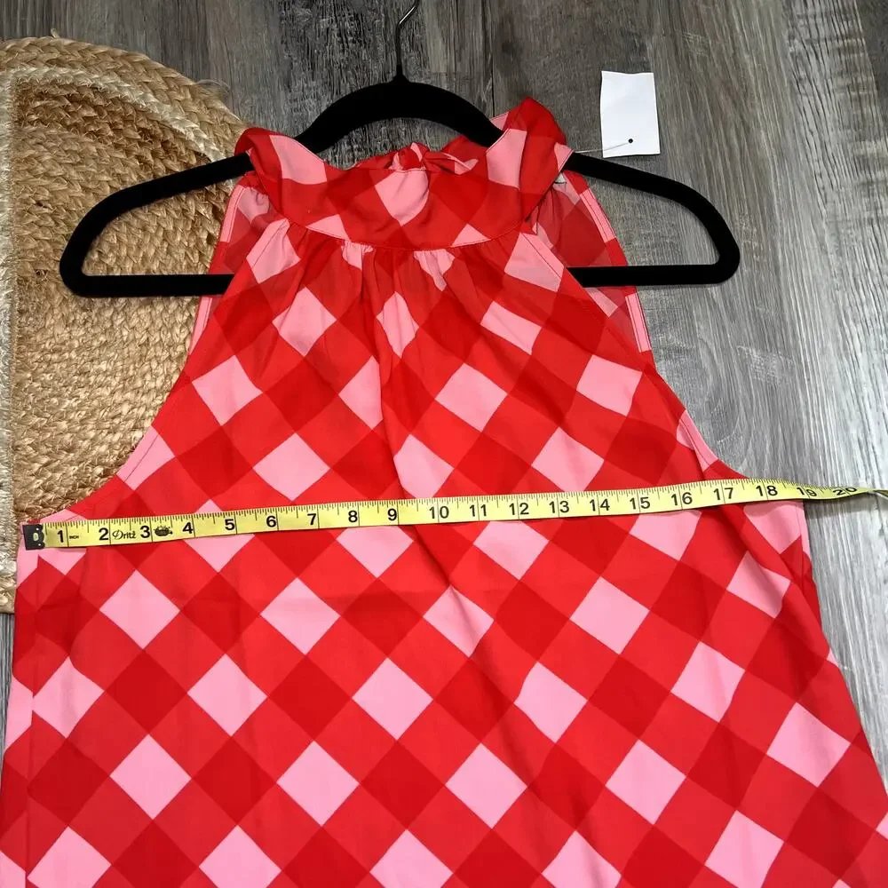 J. CREW Gingham Tie-Neck Womens Tank NWT